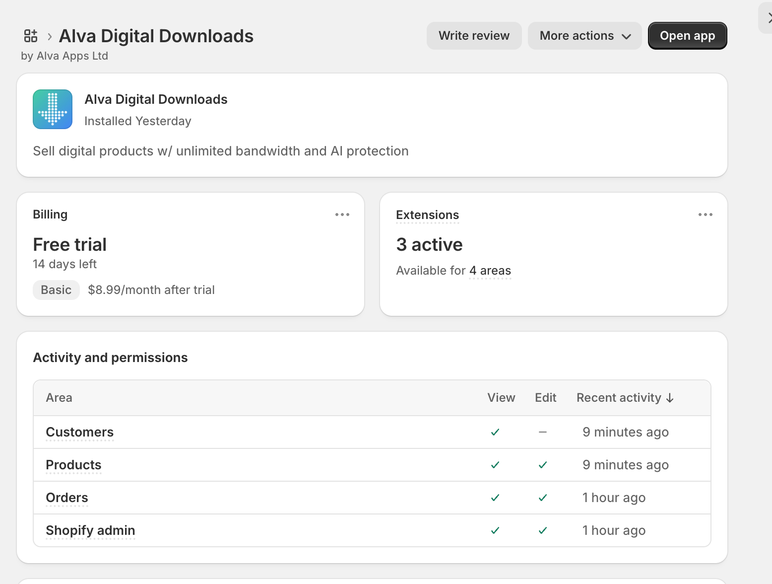 Admin Shopify Partners → Configurazione dell'app → Pannello dei webhook di conformità che mostra i tre topic registrati (customers/data_request, customers/redac…